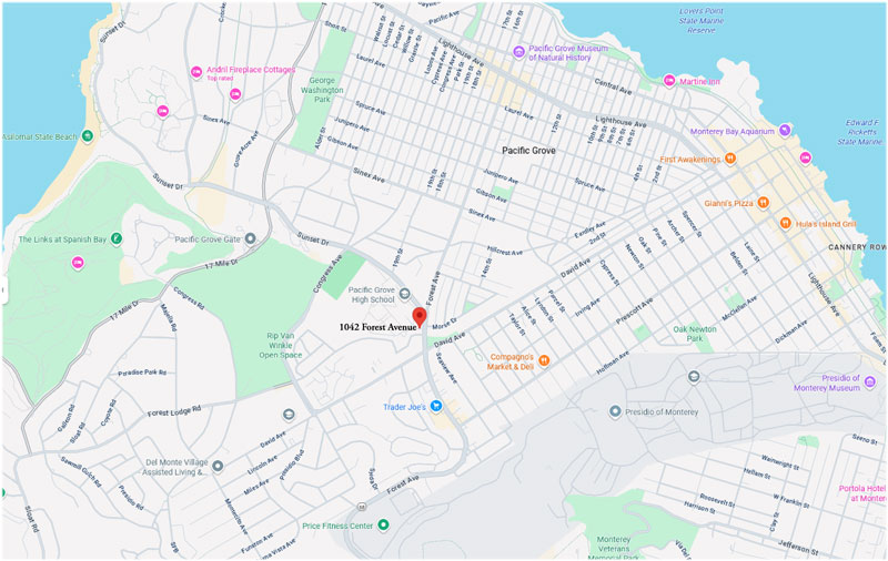 1042 Forest Avenue Pacific Grove Area Map