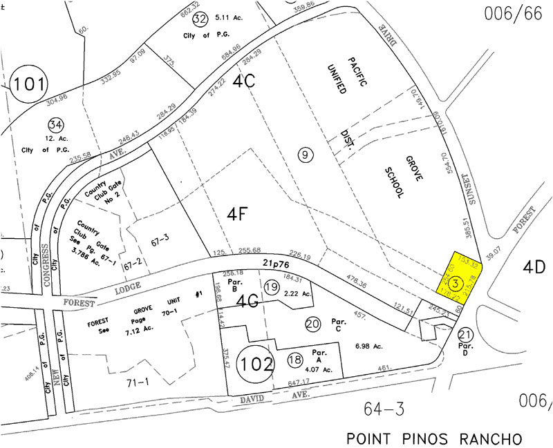 1042 Forest Avenue Pacific Grove Parcel Map