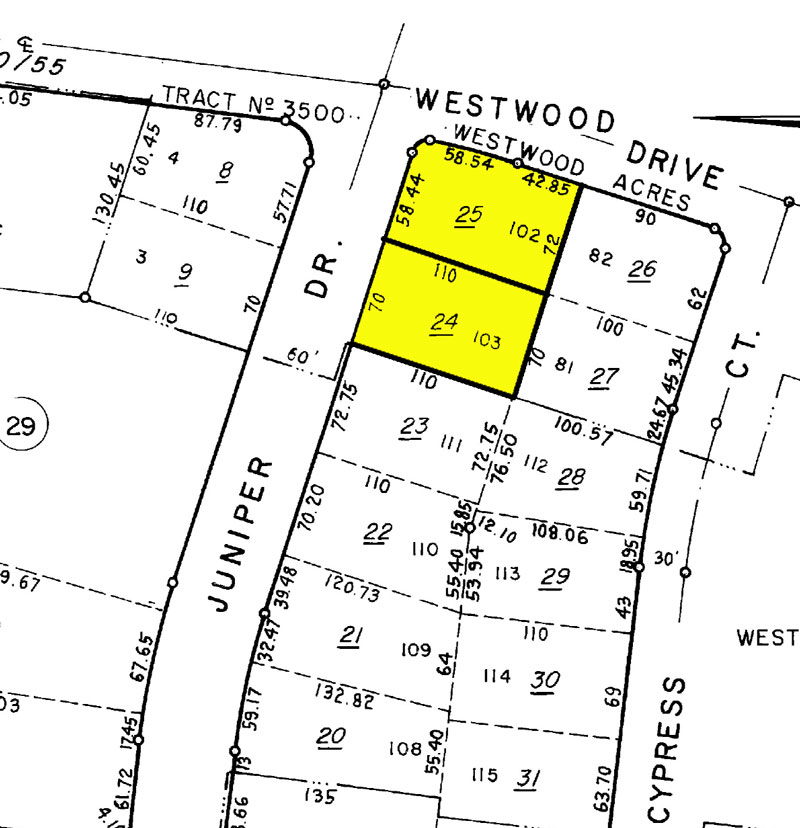 1210 and 1220 Juniper Drive Parcel Map