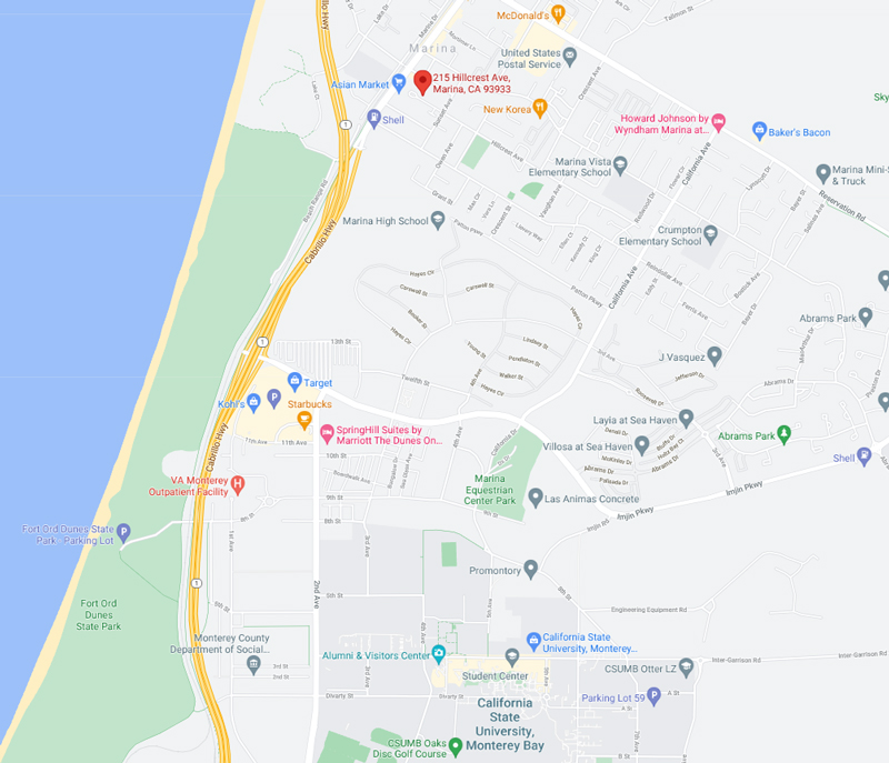 215 Hillcrest Avenue Marina Area Map