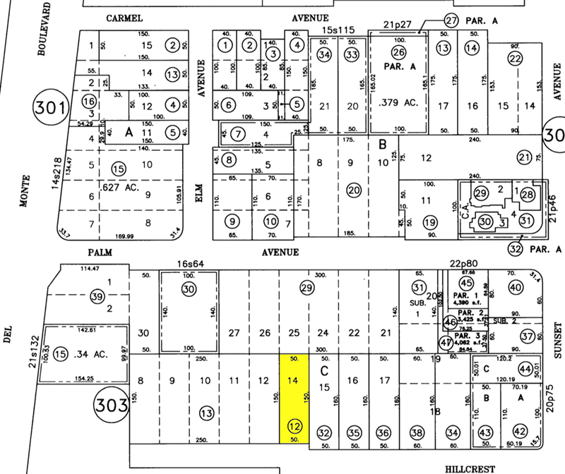 215 Hillcrest Avenue Marina Plot Map