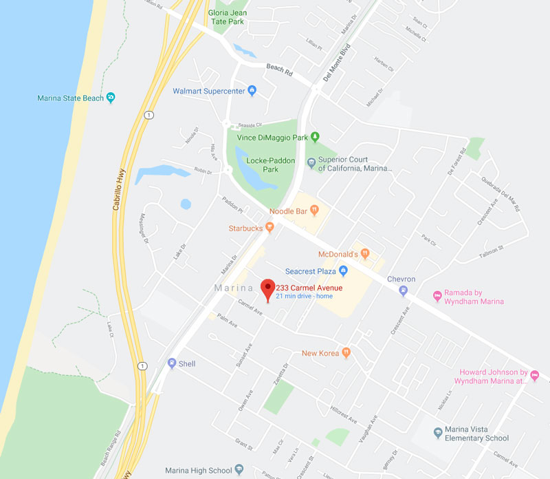 233 Carmel Avenue Marina Area Map
