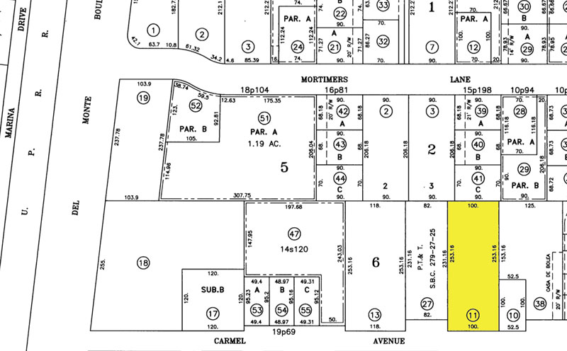 233 Carmel Avenue Marina Plot Map