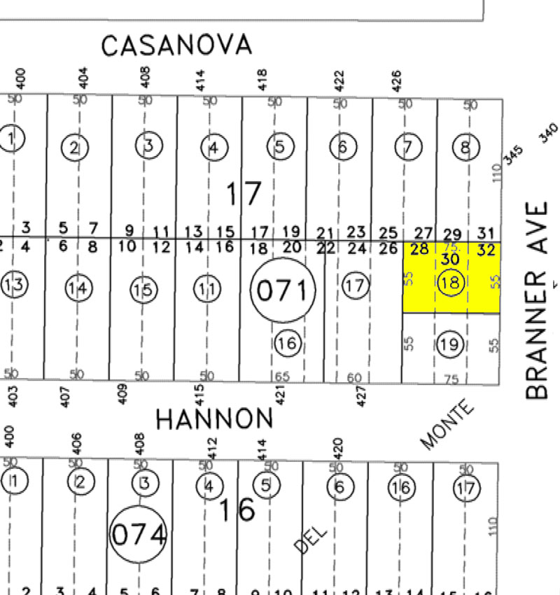 333 Branner Avenue Monterey Parcel Map