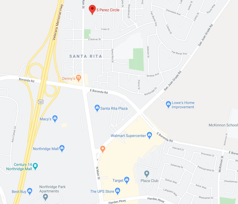 5 Perez Circle Salinas Area Map