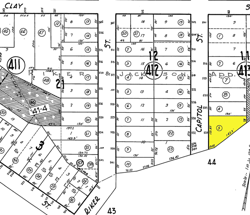 529 and 533 Capitol Street Salinas Plot Map
