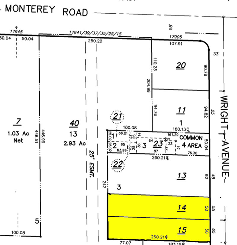 55 and 65 Wright Avenue Morgan Hill Parcel Map