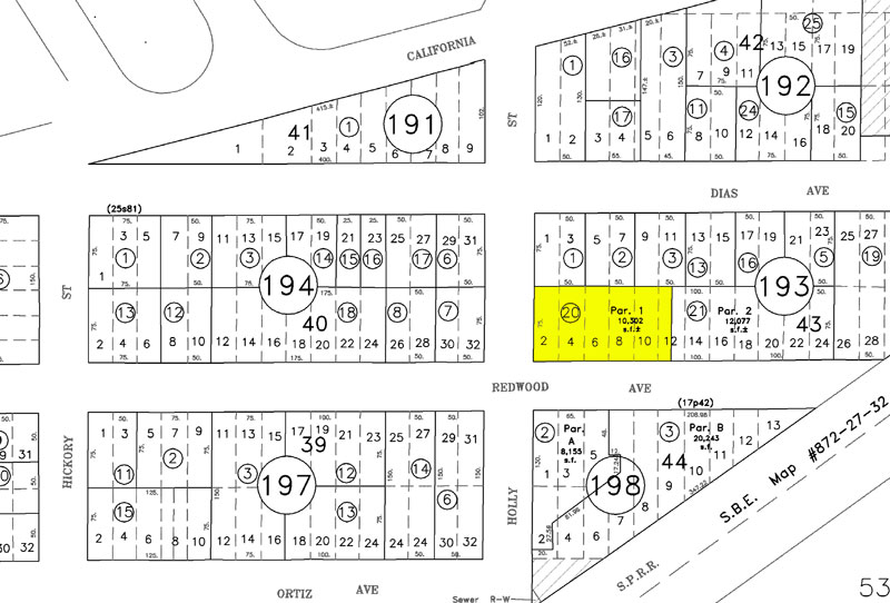 701 Redwood Avenue Parcel Map