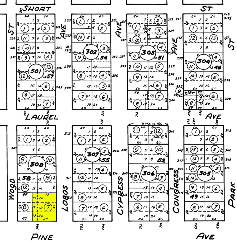 744 Pine Avenue Fourplex Plot Map