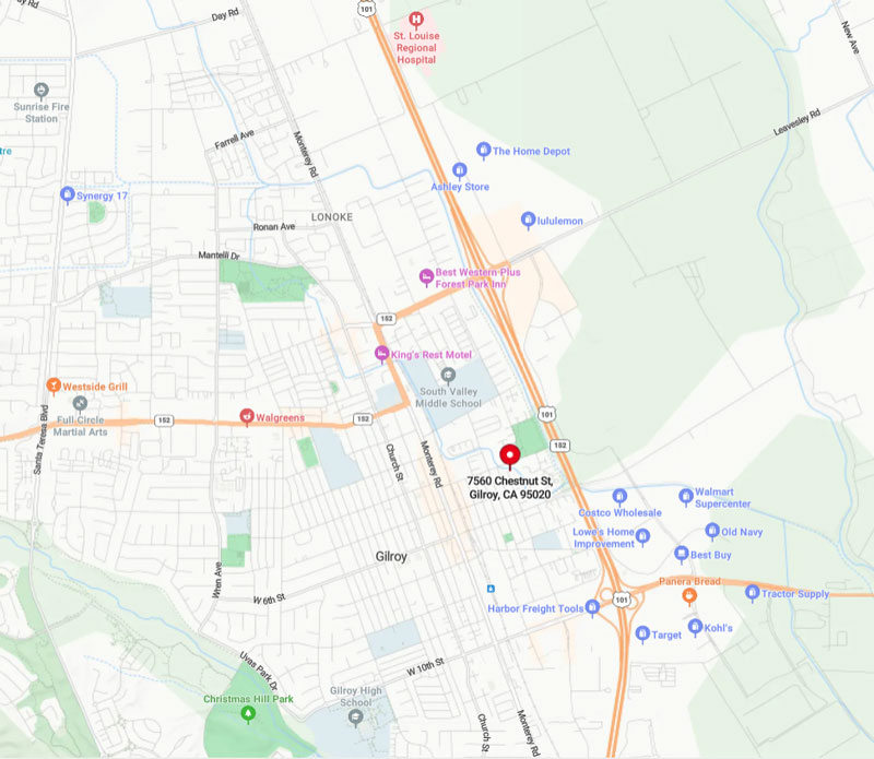 7560 Chestnut Street Gilroy Area Map