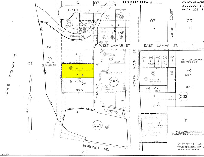 83 Castro Street Salinas Parcel Map