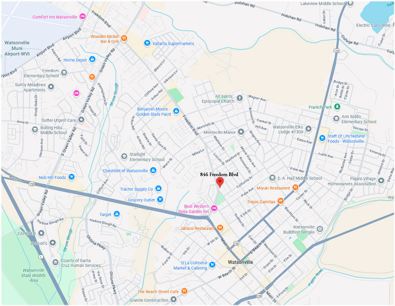 846 Freedom Blvd Watsonville Area Map