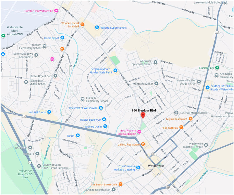 850 Freedom Blvd Watsonville Area Map