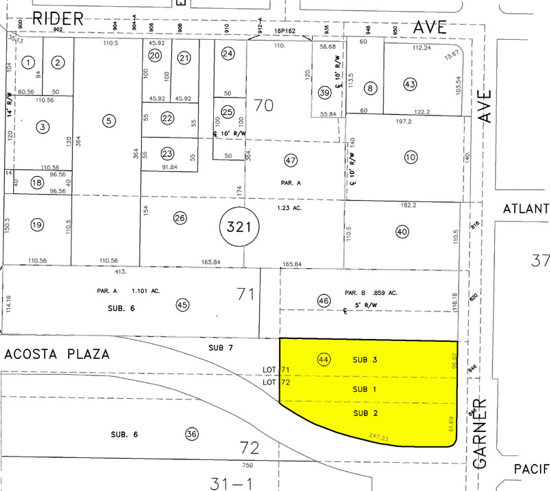 850 Garner Avenue Plot Map